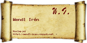 Wendl Irén névjegykártya